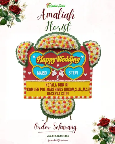 Karangan Papan Bunga Pernikahan di Pamiritan